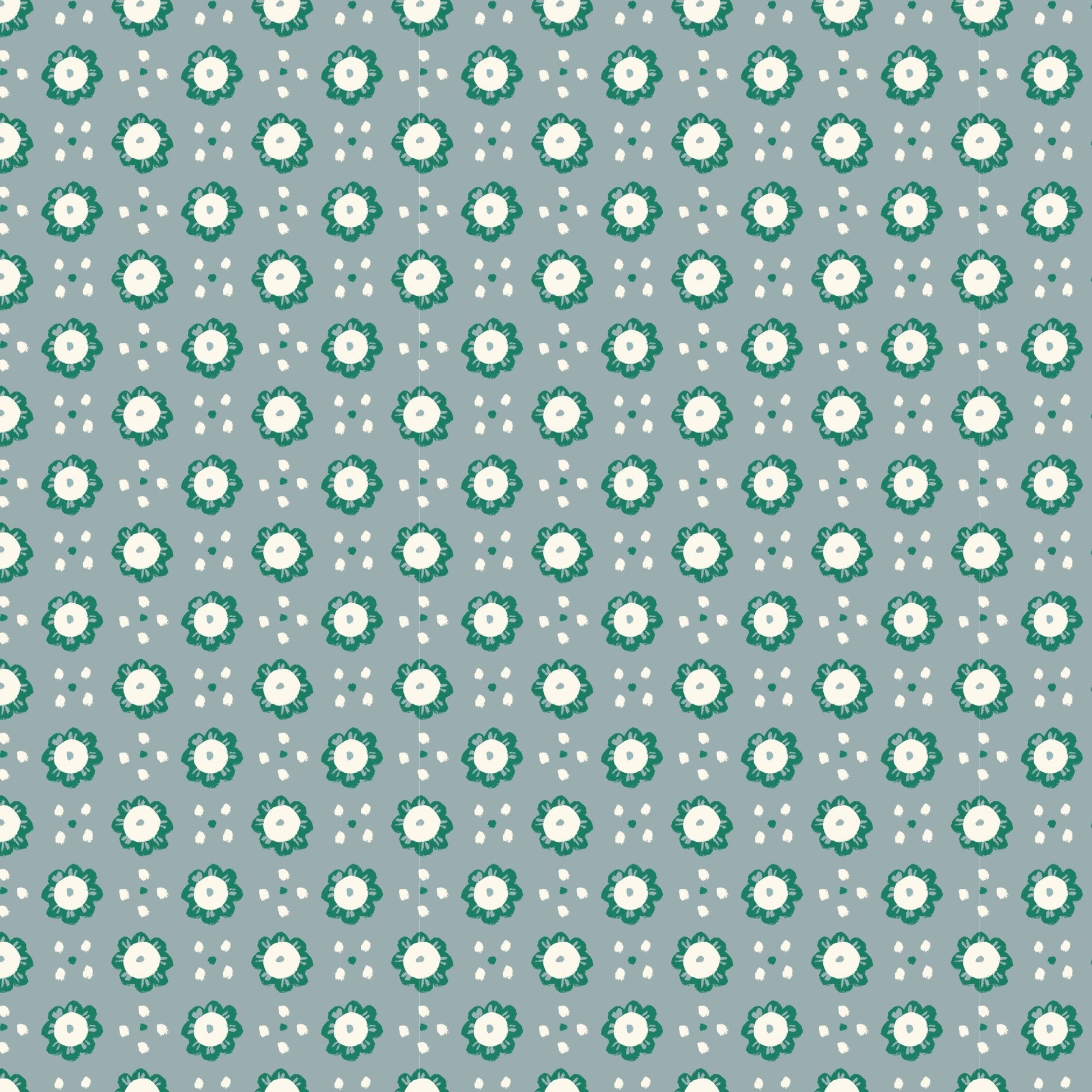 Wildflowers - Blue/Green - Happy Homestead - Samantha Johnson - Cloud 9 Fabrics - Poplin - Simplifi Fabric