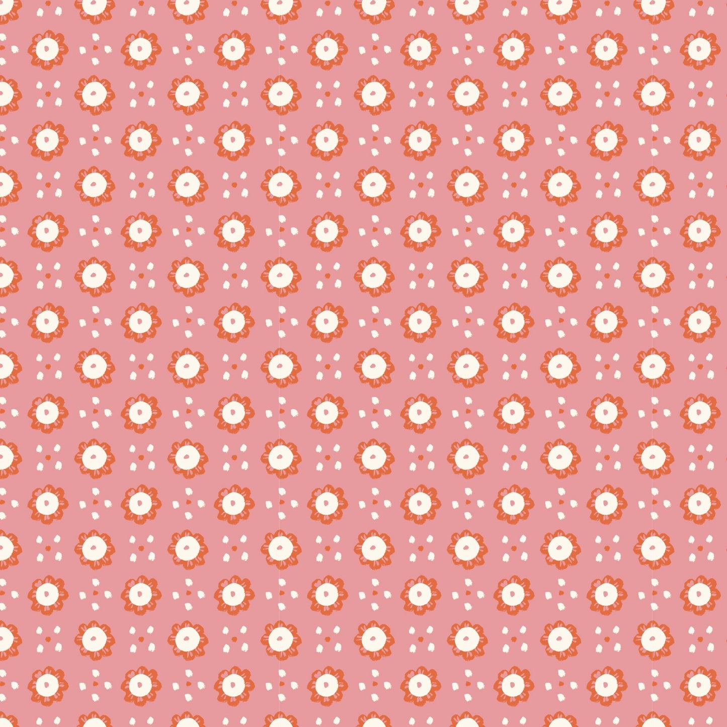 Wildflowers - Pink/Orange - Happy Homestead - Samantha Johnson - Cloud 9 Fabrics - Poplin - Simplifi Fabric