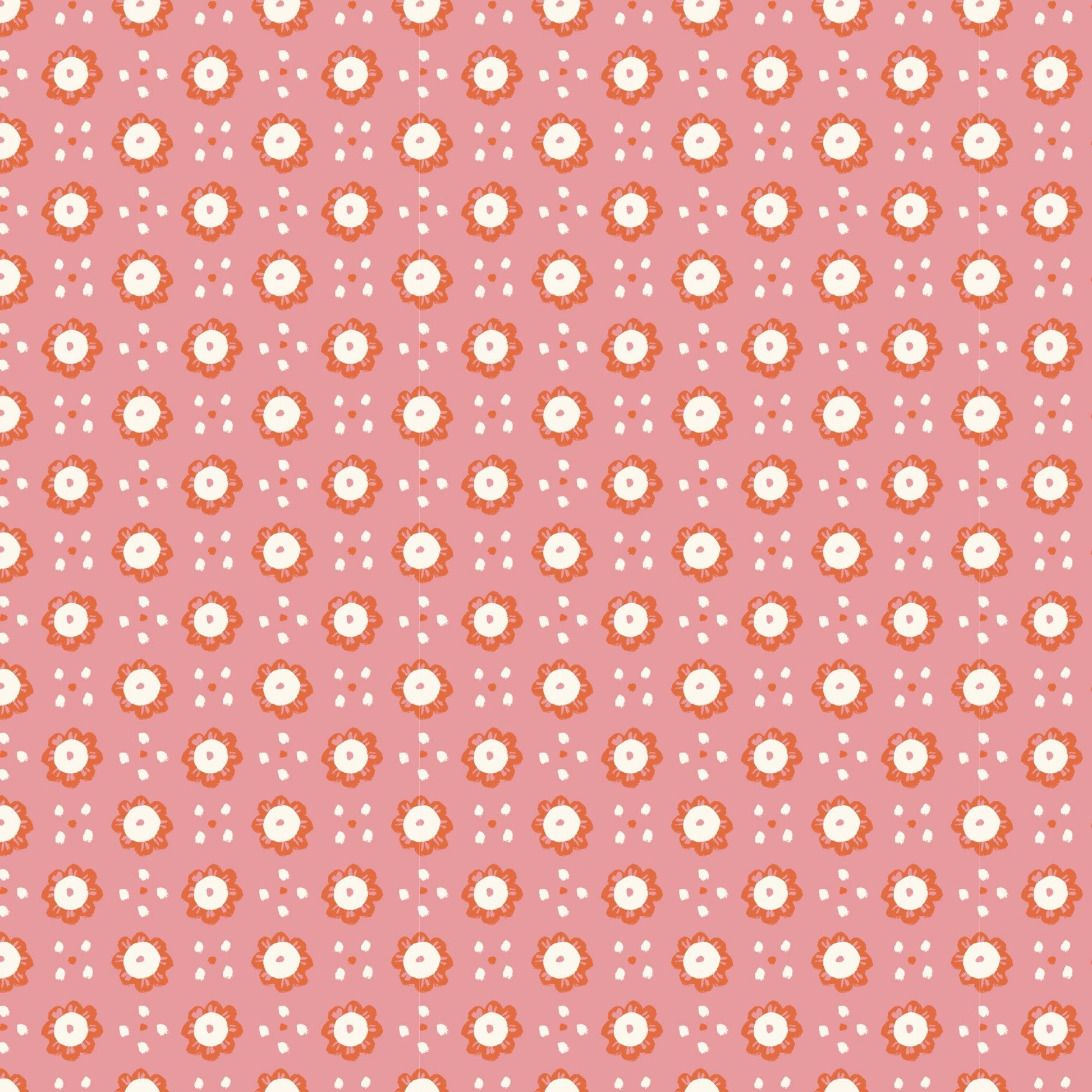 Wildflowers - Pink/Orange - Happy Homestead - Samantha Johnson - Cloud 9 Fabrics - Poplin - Simplifi Fabric