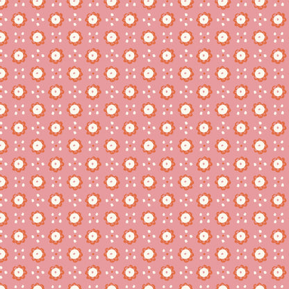 Wildflowers - Pink/Orange - Happy Homestead - Samantha Johnson - Cloud 9 Fabrics - Poplin - Simplifi Fabric