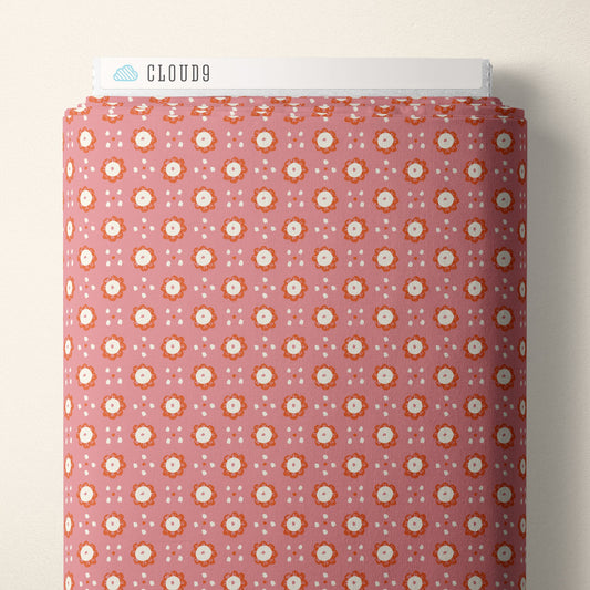 Wildflowers - Pink/Orange - Happy Homestead - Samantha Johnson - Cloud 9 Fabrics - Poplin - Simplifi Fabric