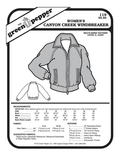 Women’s Canyon Creek Jacket Pattern - 119 - The Green Pepper Patterns - Simplifi Fabric