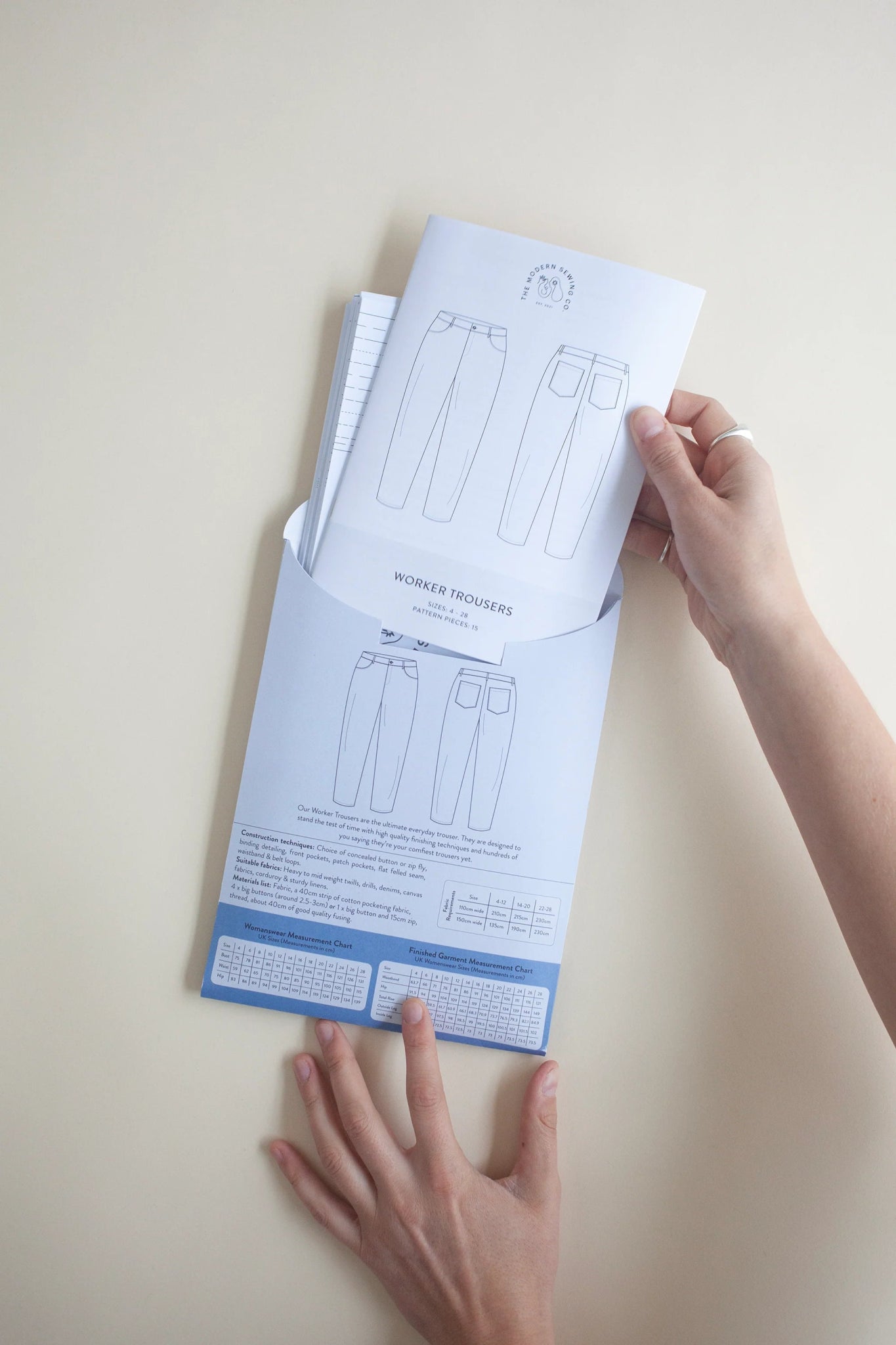 Worker Trousers Paper Pattern - Modern Sewing Co. - Simplifi Fabric