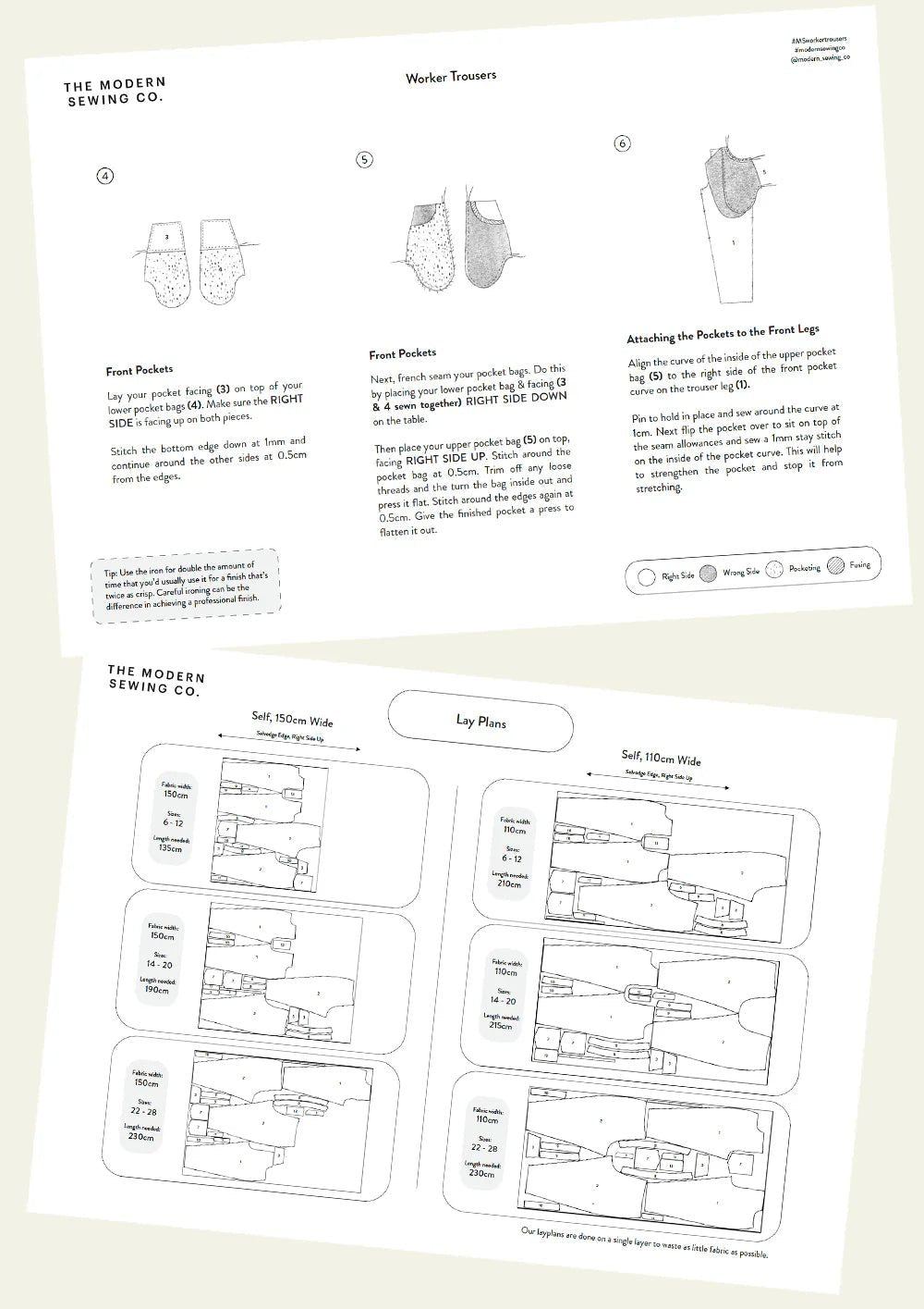 Worker Trousers PDF Pattern - Modern Sewing Co. - Simplifi Fabric