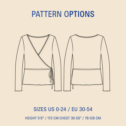 Wrap Blouse Womens Paper Pattern - Wardrobe by Me - Simplifi Fabric