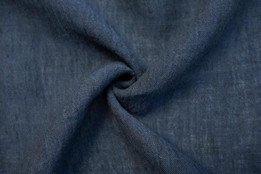 Yarn Dyed Washed Linen - Indigo - Simplifi Fabric