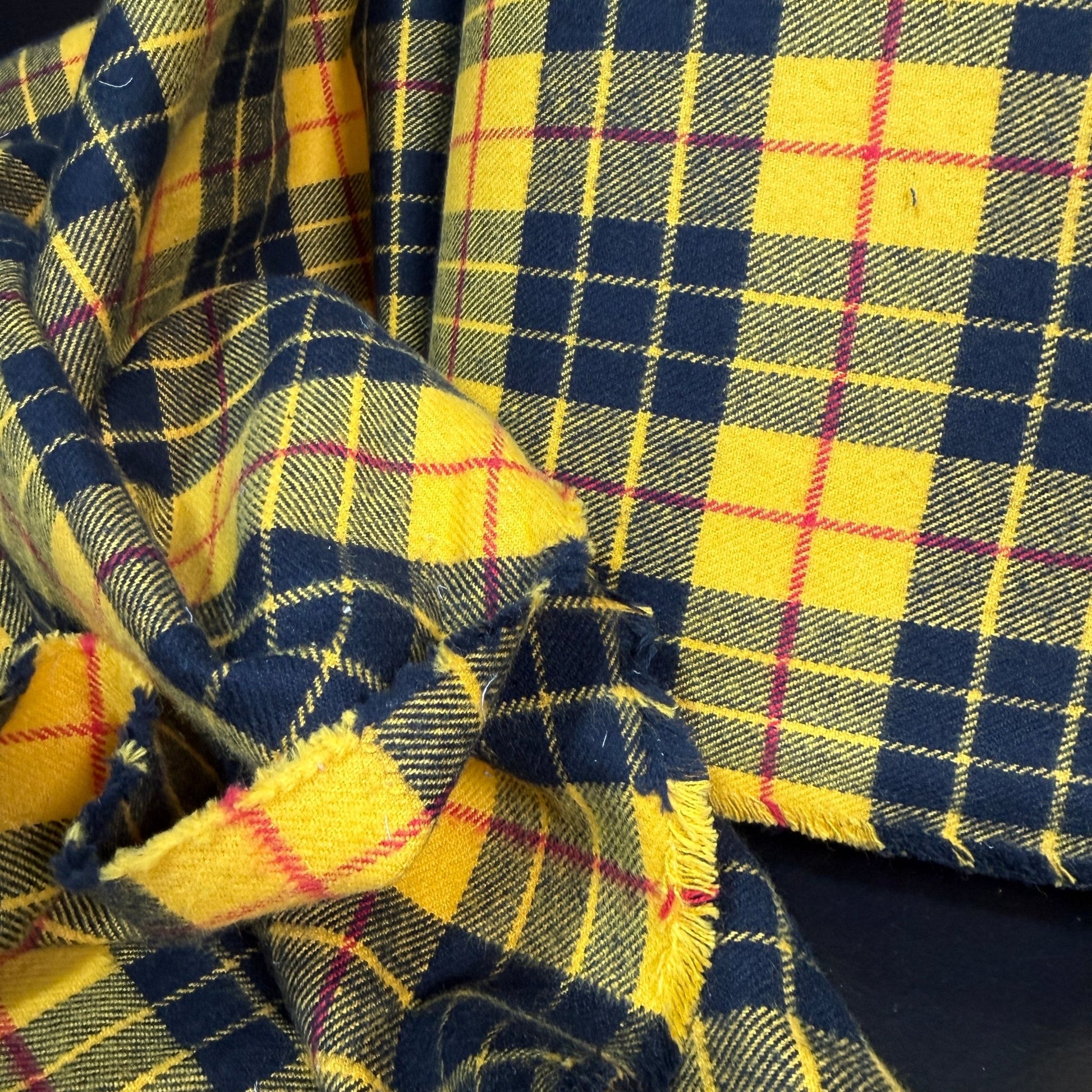 Yelllow/Red Plaid Flannel - Deadstock - Simplifi Fabric