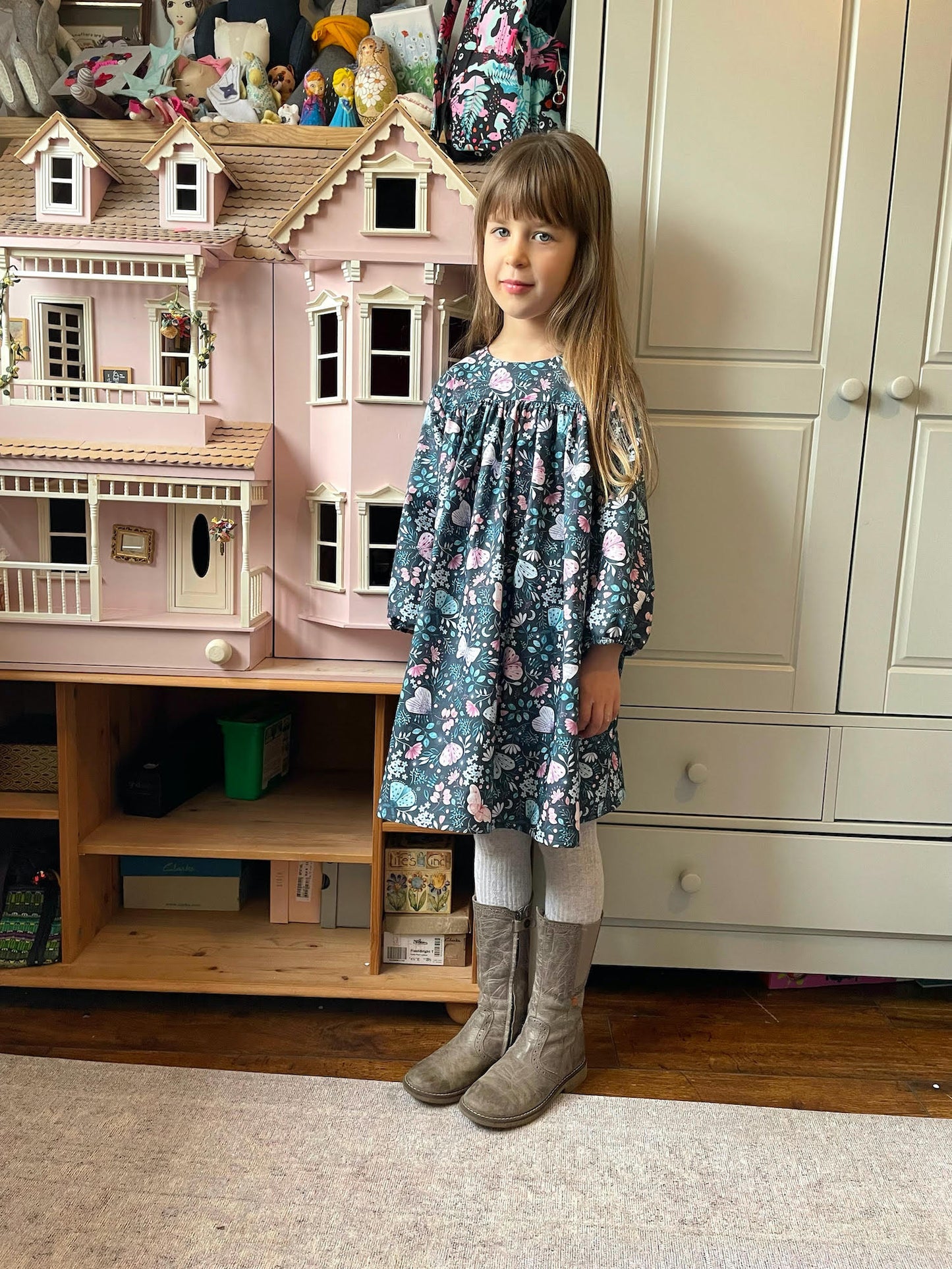 Zara Smock Dress - Kids Paper Sewing Pattern - Two Stitches Patterns - Simplifi Fabric