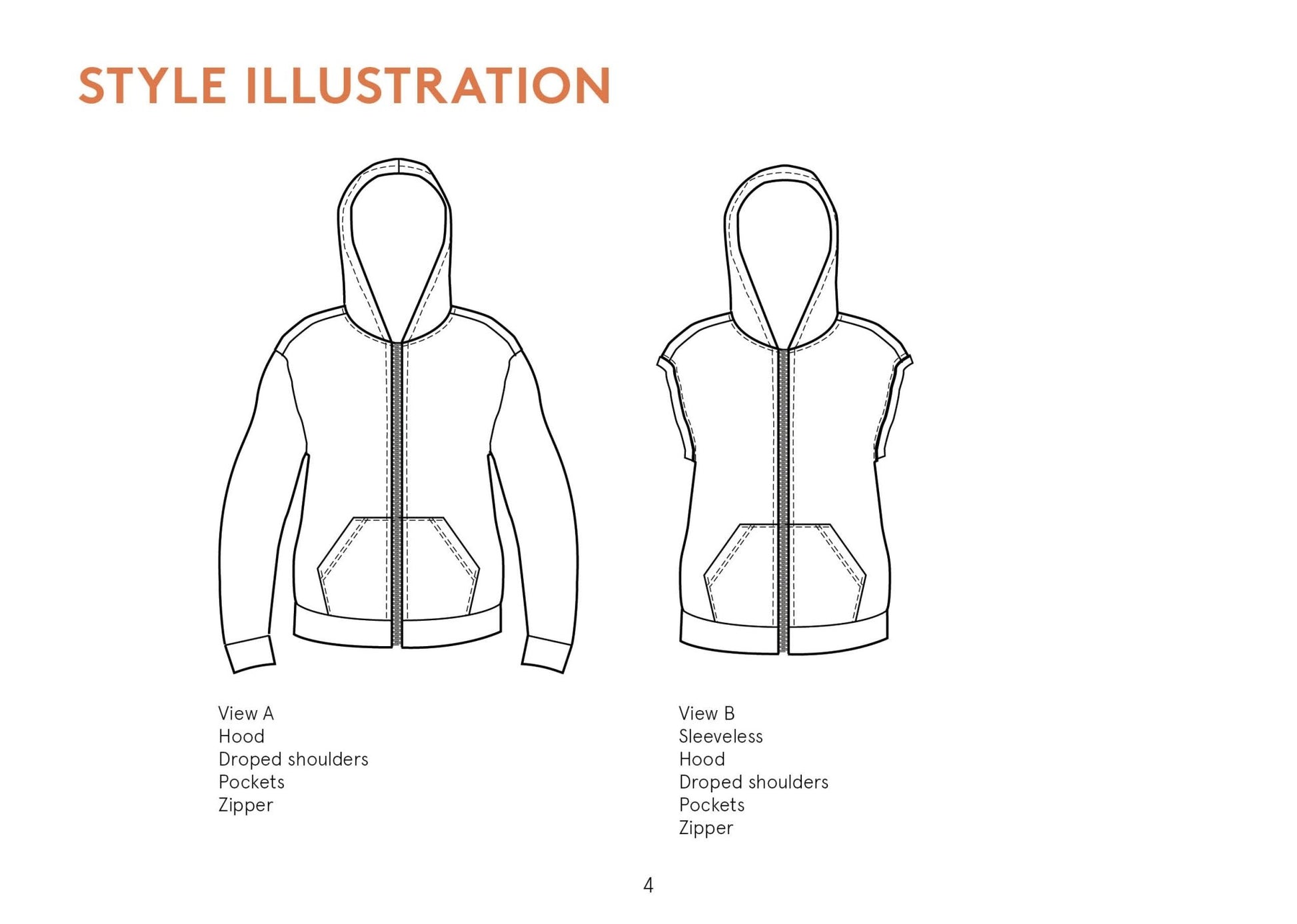 Ziggy Zipper Hoodie Mens Paper Pattern - Wardrobe by Me - Simplifi Fabric