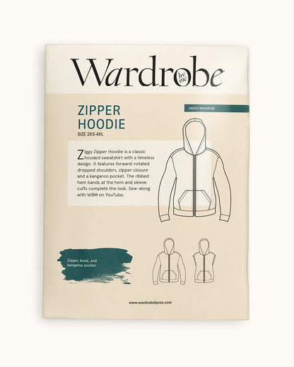 Zipper Hoodie Unisex Paper Pattern - Wardrobe by Me - Simplifi Fabric
