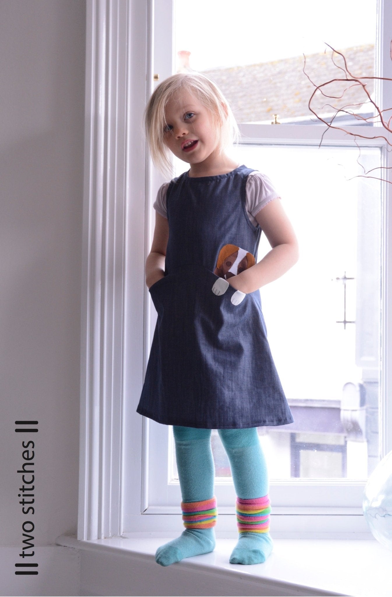 Zoe Dress - Kids Paper Sewing Pattern - Two Stitches Patterns - Simplifi Fabric