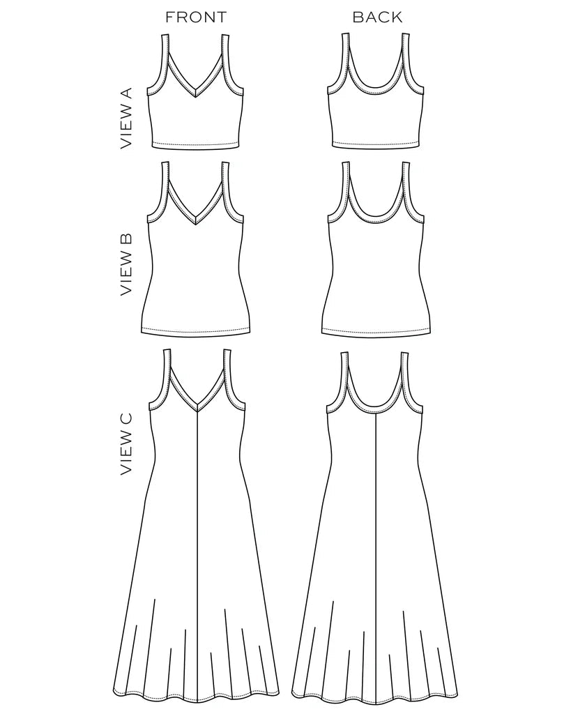 Zoey Tank & Dress Sewing Pattern - True Bias - Simplifi Fabric