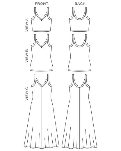 Zoey Tank & Dress Sewing Pattern - True Bias