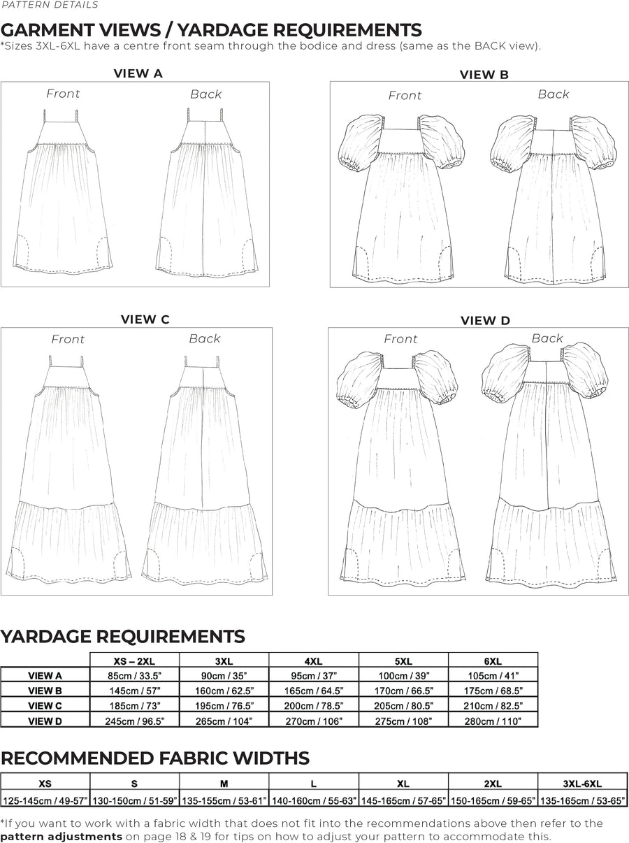 ZW Tier Dress - Birgitta Helmersson - PDF Pattern - Simplifi Fabric