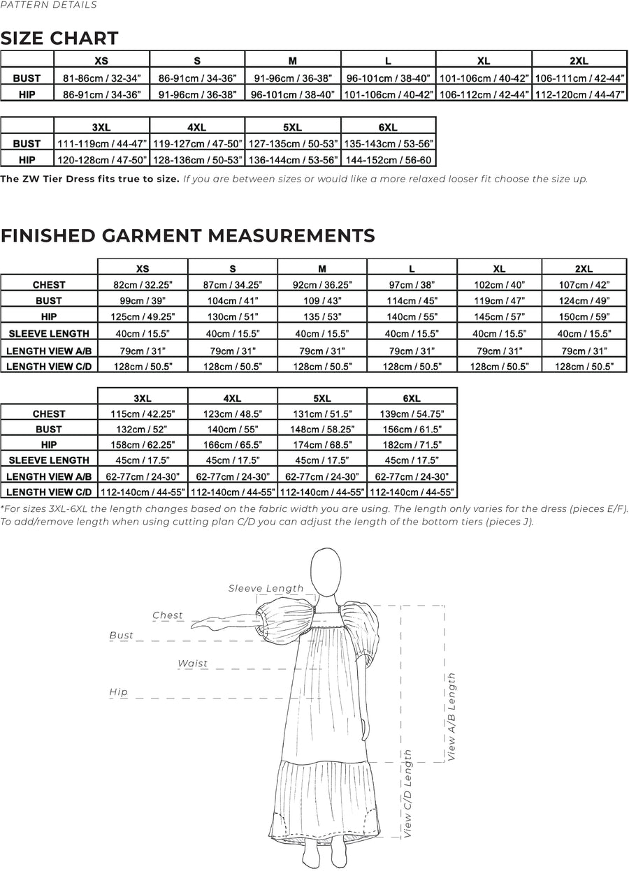 ZW Tier Dress - Birgitta Helmersson - PDF Pattern - Simplifi Fabric