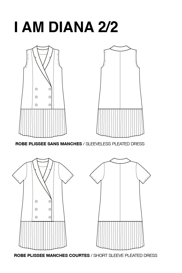 I am DIANA - Playsuit and Pleated Dress Pattern -  I AM PATTERNS