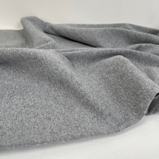 Organic Cotton Spandex Ribbing 380 gsm - Heather Grey