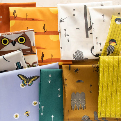 Desert Flowers - Forest - Charley Harper The Desert - Birch Fabrics - Poplin - Simplifi Fabric
