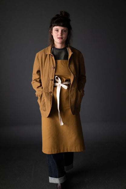 Flax Cotton British Dry Oilskin - Nicotine - Merchant & Mills - Simplifi Fabric